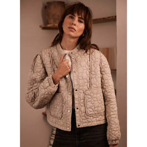 Mint Velvet Beige Washed Quilted Jacket